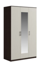 Шкаф 3 двери Светлана, с зеркалом, венге/дуб молочный в Улан-Удэ