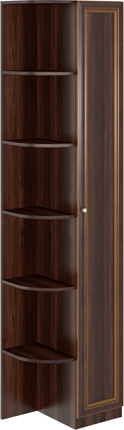Угловой шкаф-стеллаж Беатрис М14 правый (Орех Гепланкт) в Улан-Удэ - изображение