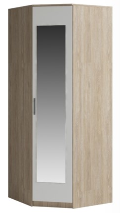 Распашной угловой шкаф Светлана, с зеркалом, белый/дуб сонома в Улан-Удэ - изображение