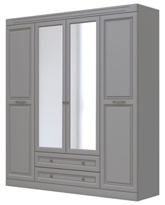 Шкаф четырехдверный в спальню Олимп ШР-4 (антрацит) 2 зеркала в Улан-Удэ