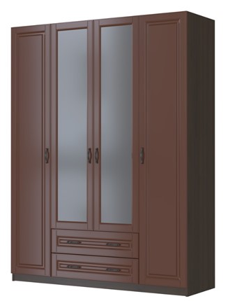 Четырехстворчатый шкаф Кантри, лак орех ШР-4, с 2мя зеркалами в Улан-Удэ - изображение