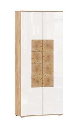 Шкаф двухстворчатый Фиджи с декоративными накладками 659.310, Дуб Золотой/Белый в Улан-Удэ - изображение