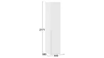 Шкаф одностворчатый Порто (580) СМ-393.07.001 (Белый жемчуг/Белый софт) в Улан-Удэ - предосмотр 3