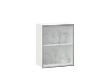 Шкаф кухонный 600, Шервуд, со стеклом правый, ЛД 281.352.000.116, белый/серый в Улан-Удэ