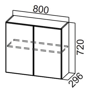 Навесной кухонный шкаф Стайл, Ш800/720, МДФ в Улан-Удэ