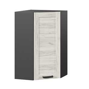 Навесной кухонный шкаф 600 угловой высокий Винченца ЛД 234.620.000.089, Чёрный/Дуб Крафт белый в Улан-Удэ