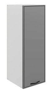 Навесной шкаф Монако L400 Н900 (1 дв. гл.), белый/графит матовый в Улан-Удэ