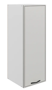 Настенный шкаф Монако L400 Н900 (1 дв. гл.), белый/маус матовый в Улан-Удэ