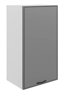 Шкаф настенный Монако L450 Н900 (1 дв. гл.), белый/графит матовый в Улан-Удэ