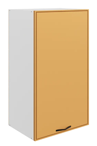 Навесной кухонный шкаф Монако L450 Н900 (1 дв. гл.), белый/охра матовый в Улан-Удэ