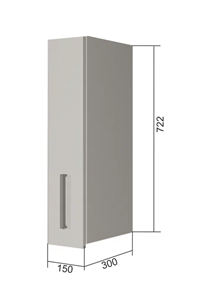 Кухонный навесной шкаф В7 15, МДФ Черный матовый/Антрацит в Улан-Удэ