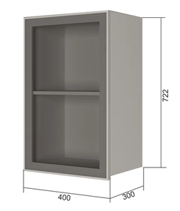 Навесной кухонный шкаф В7 40, Стекло/Антрацит в Улан-Удэ