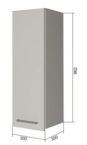 Шкаф настенный В9 30, Серый/Белый в Улан-Удэ