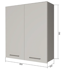 Кухонный навесной шкаф В9 80, МДФ Черный матовый/Белый в Улан-Удэ