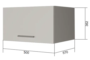 Кухонный навесной шкаф ВГ50Г, Белое гладкое Ламарти/Белый в Улан-Удэ