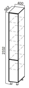 Шкаф-пенал распашной Стайл, П400г(2332), МДФ в Улан-Удэ