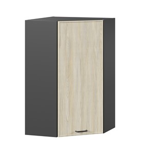 Шкаф кухонный угловой высокий Индиго ЛД 298.620.000.075, Чёрный/Дуб Мадейра топаз в Улан-Удэ