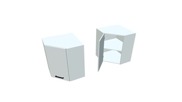 Угловой навесной шкаф ВУ7, Белое гладкое Ламарти/Белый в Улан-Удэ - изображение