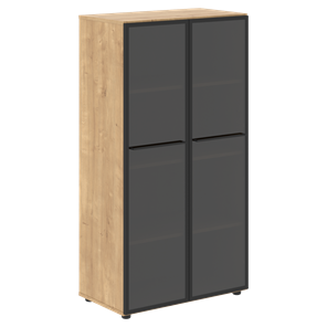 Шкаф средний со стеклянными  дверцами LOFTIS Дуб Бофорд LMC 80.2 (800х430х1517) в Улан-Удэ