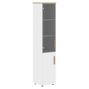 Шкаф колонна высокий с глухой дверью FORTA Белый-Дуб Гамильтон  FHC 40.2 (L/R) (399х404х1965) в Улан-Удэ