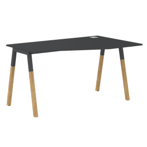 Письменный стол правый FORTA Черный Графит-Черный Графит-Бук FCT 1367 (R) (1380х900(670)х733) в Улан-Удэ