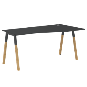 Письменный стол правый FORTA Черный Графит-Черный Графит-Бук FCT 1567  (R) (1580х900(670)х733) в Улан-Удэ