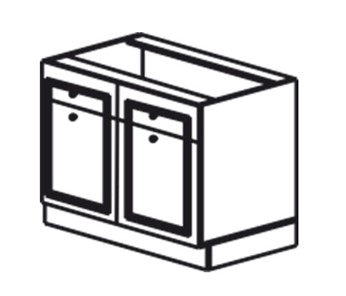 Кухонная тумба Веста рабочая двухдверная с ящиками 820*600*525 мм в Улан-Удэ