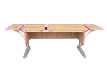 Детский стол-трансформер 4/75-40 (СУТ.42)  + Polka_b 4/550 (2 шт) Дуб сонома/серый/розовый в Улан-Удэ
