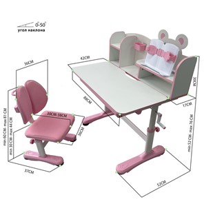 Растущий стол и стул Carezza Pink FUNDESK в Улан-Удэ - предосмотр 12
