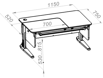 Растущий стол L/70-45 (СУТ 62) с лотком, белый/белый/лайм в Улан-Удэ - предосмотр 1