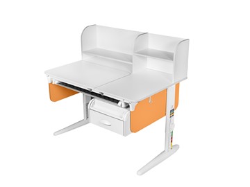 Детский стол-трансформер Lp/70-45 (СУТ.62 PRO) + Tumba 8 с лотком белый/белый/оранжевый в Улан-Удэ