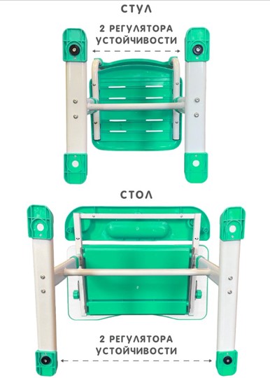 Комплект из растущих парты и стула SET HOLTO-17А, зеленый в Улан-Удэ - изображение 12