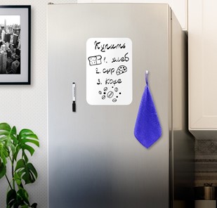 Магнитно-маркерная доска на холодильник BRAUBERG, 30х21 см с маркером, магнитом и салфеткой в Улан-Удэ - предосмотр 2