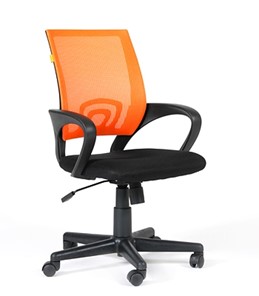 Кресло компьютерное CHAIRMAN 696 black Сетчатый акрил DW66 оранжевый в Улан-Удэ - предосмотр